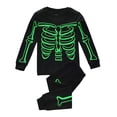 thumbnail image 1 of Conjunto de pijama infantil de algodón con esqueleto de Halloween oscuro, 1 of 2