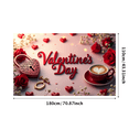 thumbnail image 4 of Valentine's Day Romantic Backdrop Banner with Roses Coffee Heart Lock Perfect for Weddings Anniversaries Parties Celebrations Romantic Dinners, 4 of 4