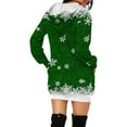 thumbnail image 3 of Fiaer Womens Sweatshirts Dress Christmas Hoodie Reindeer Printed Oversized Long Sleeve Trendy Comfort Tops with Pocket Green XXXL, 3 of 5