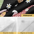 thumbnail image 5 of No Hook Shower Curtain with Snap in Liner, Happy Easter Day Farm Gnome Waterproof Fabric Bathroom Curtain Mesh Top Window, Colorful Egg Carrot on Black Shower Curtains 36x72in, 5 of 9