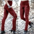 thumbnail image 2 of Summer Pants for Women Workout Pant Fast Food Work Pants Straight Leg Trouser for Women Stretch Sequin Work Patterned plus Size Fit Formal Casual Jacket And Set Red L, 2 of 9