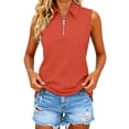 thumbnail image 4 of Womens Summer Tank Tops formal Collared Button Sleeveless Blouse Sleeveless Tops for Women Red M, 4 of 9