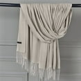 thumbnail image 2 of Weikingp Scarf for Women Women Pashmina Scarf Soft Solid Plain Shawl Wrap Fashion Warm Neck With Fringes Neck Scarf Warm Scarf () Khaki Pashmina, 2 of 6