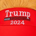 thumbnail image 2 of Trump 2024 Sombrero Con Pelo Ajustable Verano para El Hombres Mujeres () Rojo, 2 of 8