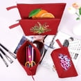 thumbnail image 3 of Bolsa de maquillaje Sinzip de lona de algodón con correa, 10 unidades, color rojo (L), 3 of 7