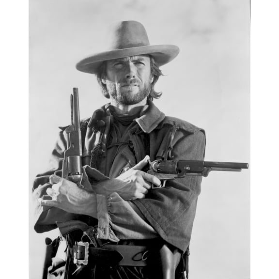 Clint Eastwood Posed in Cowboy Attire with Two Pistol Photo Print (8 x 10)