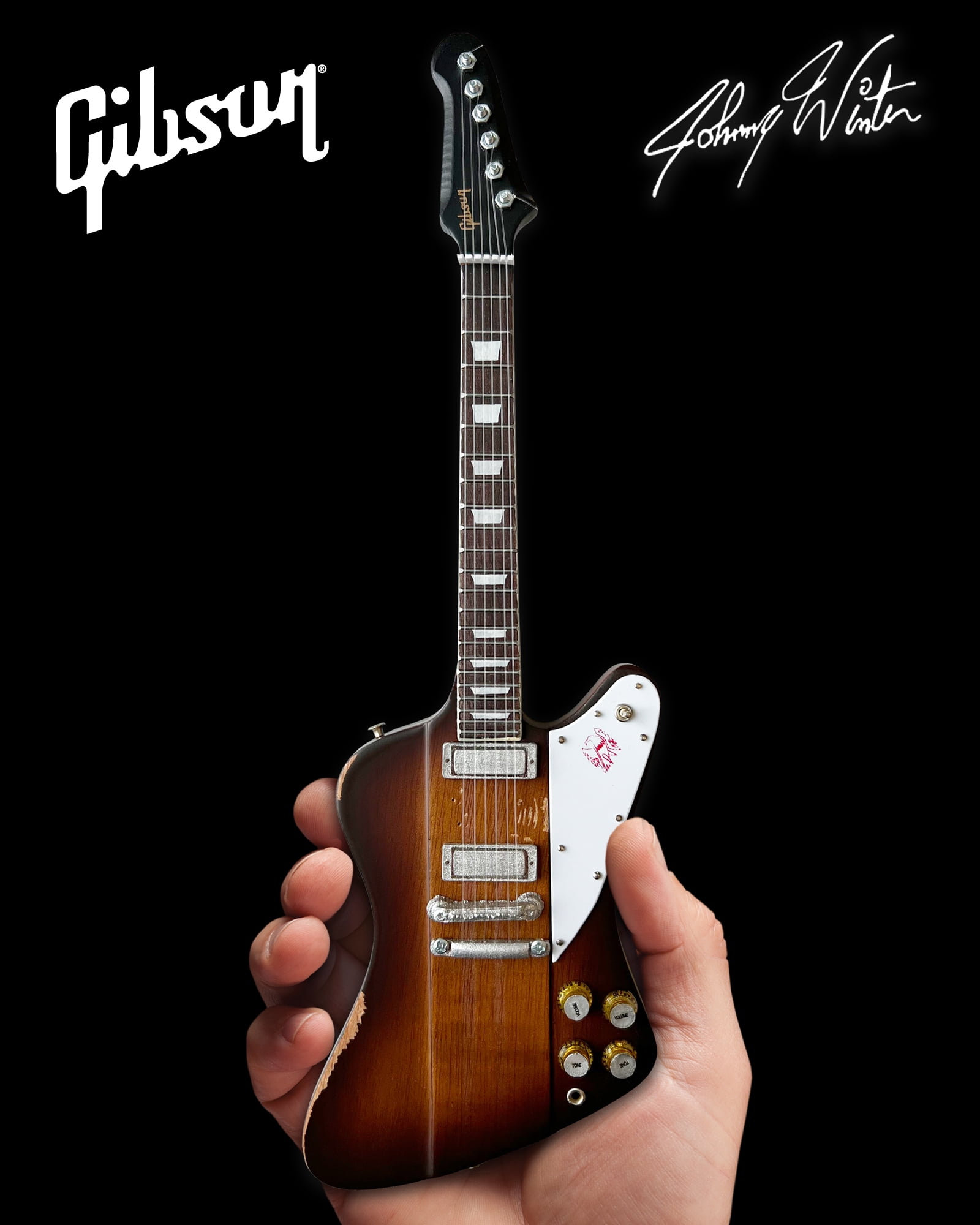 Johnny Winter Gibson Firebird V 1963 Sunburst 10 Inch Miniature Guitar
