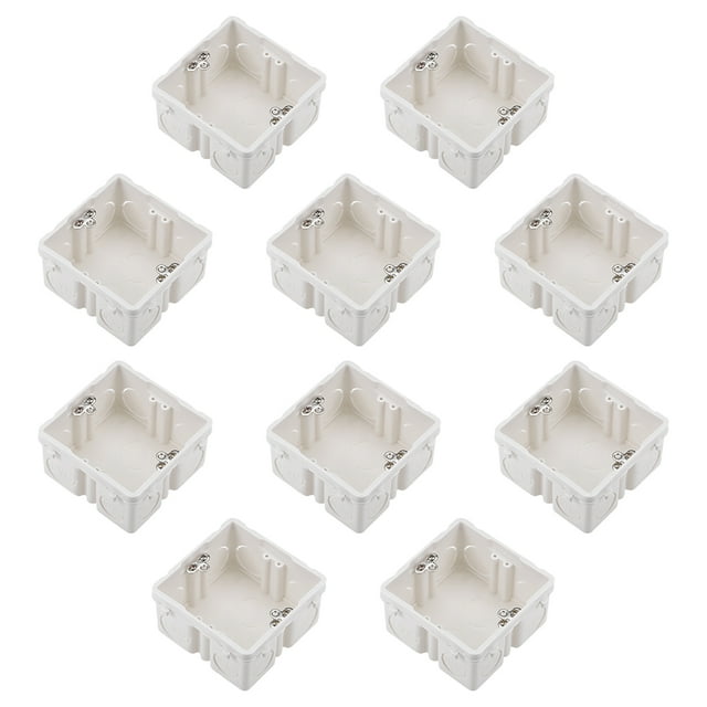 Unique Bargains Wall Switch Box, Deep Case Recessed Mount 86 Type Single Gang White, 10pcs