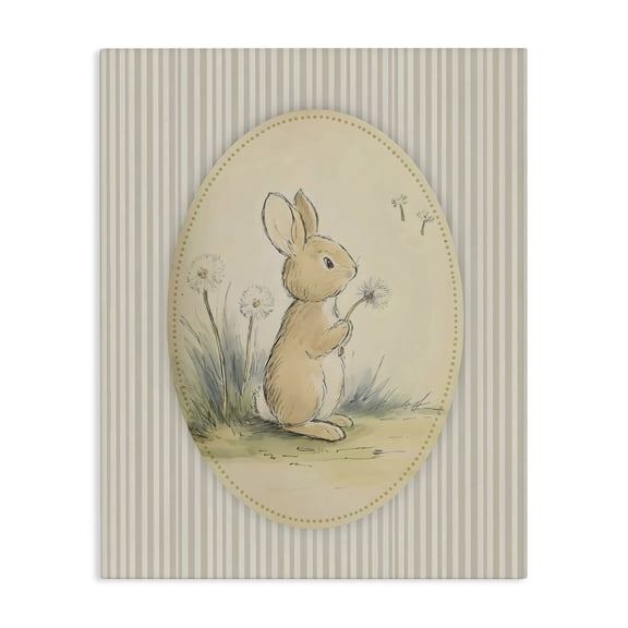 Stupell Industries Eclectic Baby Bunny in Dandelions Canvas Art, 16 x 20, by Arlington Prints