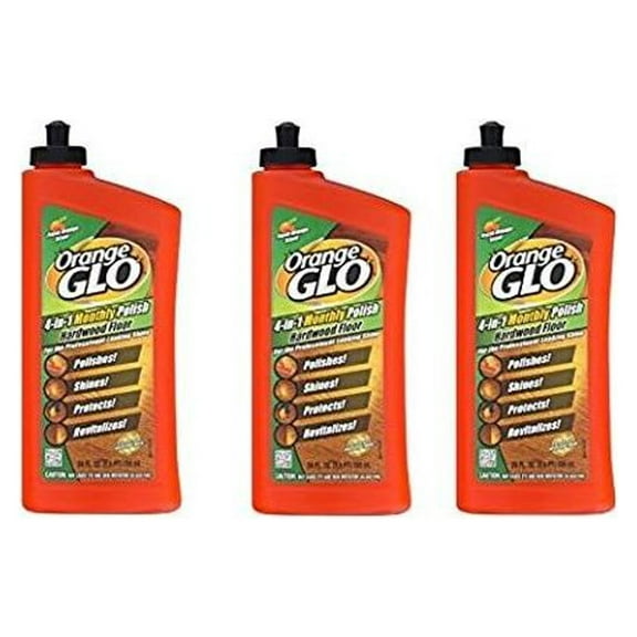 Orange Glo Hardwood Floor 4-in-1 One Easy Step Cleaner Orange Scent 24 OZ- 3PC