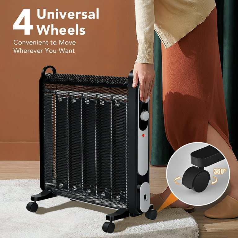 Costway 1500W Electric Mica Space Heater Portable Heater w/Adjustable  Thermostat - Walmart.com