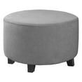 thumbnail image 4 of Round Footstool Cover Ottoman Slipcover Stretch Dustproof Footrest Protector Gray, 4 of 8