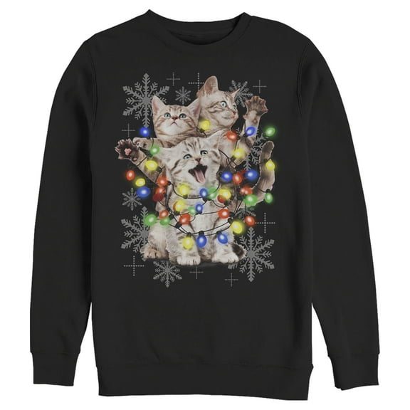 Men's Lost Gods Kitten Lights Sweatshirt Black X Large