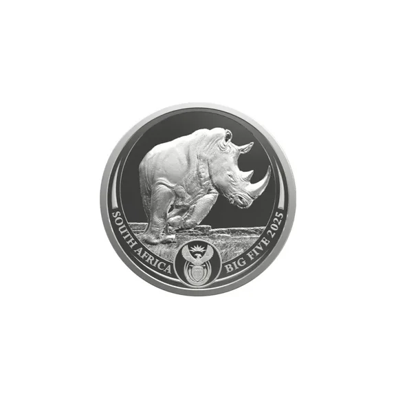 2025 1 oz South Africa Big Five Series III Rhino .999 Silver Coin OGP NEW ISSUE