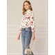 thumbnail image 2 of Allegra K Blusa Cuello Alto Camisa Floral Con Botones Mangas De Pulsera Para Mujeres Beige Claro S Unique Bargains Blusa, 2 of 6