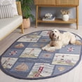 thumbnail image 3 of Safavieh Chelsea Dawson Geometric Wool Area Rug, Blue, 4'6" x 6'6" Oval, 3 of 12