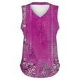 thumbnail image 5 of Bovemsi Women's Short Sleeved T Shirt Print Vest 2025 Loose Casual V Neck Shirt Flowing Sleeveless Summer Top, Purple Women's Summer Tank Tops, L, 5 of 5