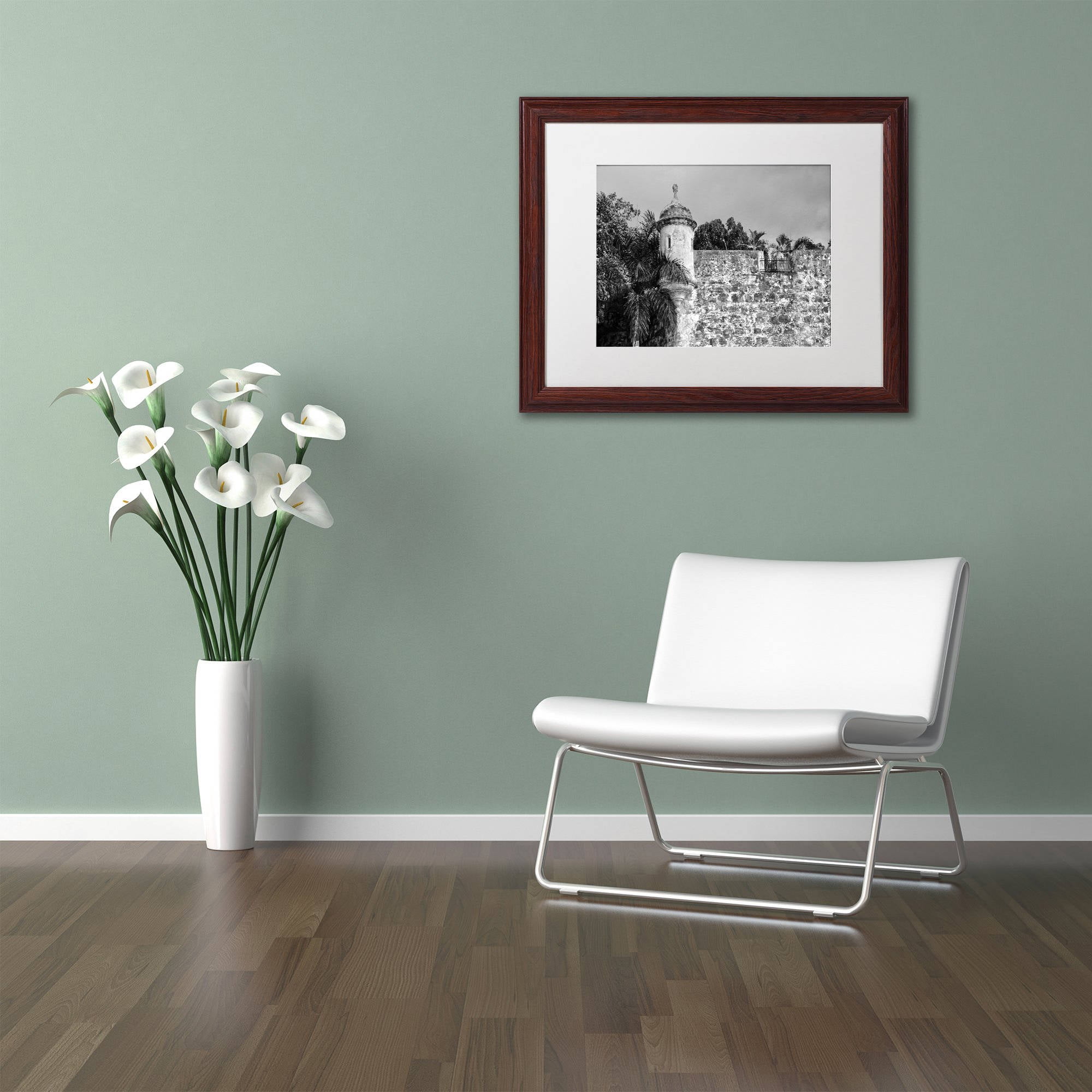 Trademark Fine Art "Castillo de San Felipe del Morro 3" Canvas Art by CATeyes, White Matte, Wood Frame