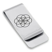 Stainless Steel Sacred Geometry Seed of Life Classic Slim Money Clip Credit Card Holder