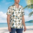 thumbnail image 2 of KLL Men's Hawaiian Shirt Short Sleeve Button Down Beach Shirts-Cute Bunny, 2 of 5