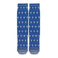 thumbnail image 2 of BibleSocks Blue and Gold Crosses Christian Faith Crew Socks for Men with Scripture - Christmas Gift, 2 of 8