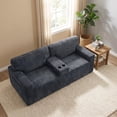 thumbnail image 4 of Leumius 91.7" Boneless Couches for Living Room,Plush Corduroy 3 Seater Sofa with Built-in Cup Holders and Side Storage Pocket,No Assembly,Gray, 4 of 13