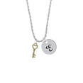 thumbnail image 2 of Delight Jewelry Goldtone Open Heart Key Silvertone Script Initial Disc - E - Charm Necklace, 20"+3", 2 of 4