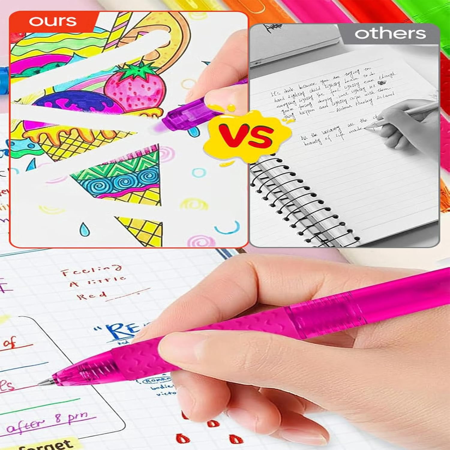 12 PCS Multi-color Erasable Gel Pens, Erasable Colored Pens, 0.7mm Retractable Friction Erasable Pen, Smooth-Flowing Retractable Erasable Design, Fine Point 0.7mm for Note, Planner, Drawing