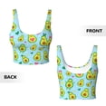 thumbnail image 6 of Goofa Cartoon Avocado Printed Sports Bras for Women, High Impact Running Bra Workout Crop Tank Tops Longline Sports Bra Push up-Small, 6 of 9