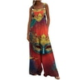 thumbnail image 2 of Styesk Pantalons pour Femmes Mode Imprimé Floral Boutons Poches Combinaisons Jeans Combinaison, 2 of 8