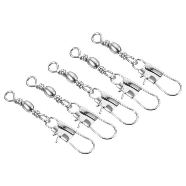 Fishing Barrel Swivel with Interlock Snap, 11lb Carbon Steel Solid Ring