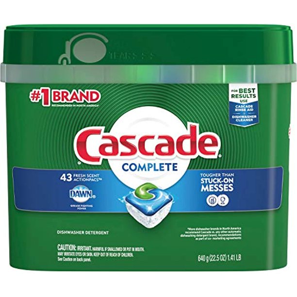 Cascade Complete Dishwasher Pods, Actionpacs Dishwasher Detergent