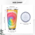 thumbnail image 3 of 20oz Car Cup Three-Piece Set Of Single Silver Edge No Smell Easy To Carry Heat Preservation For Daily Car Sports Travel Tie-Dye Pattern Rainbow Colors (2), 3 of 8