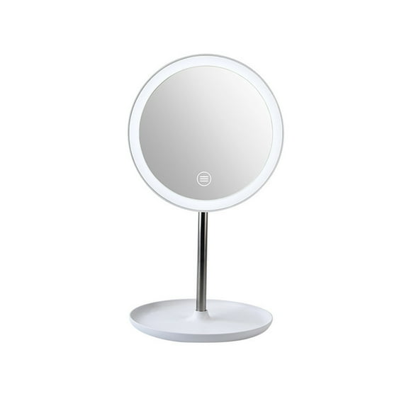 Amdohai Beauty LED Makeup Mirror Net Red Desktop Single-sided USB Makeup Mirror Smart Fill Light Desktop Vanity Mirror white