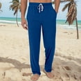 thumbnail image 2 of SnnmBlm Men's Extended Sizes Jersey Knit Sleep Pajama Lounge Pant Royal Blue 3XL, 2 of 7
