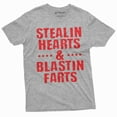 thumbnail image 6 of Valentine's day T-shirt Funny Stealing hearts and blasting farts Humorous Valentines gifts Tee (Small Navy Blue), 6 of 7
