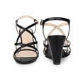 thumbnail image 5 of BLISSFUL STEP Strappys Wedge Crisscross Straps Buckle Wedges Sandals for Women, 5 of 5