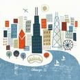 thumbnail image 2 of Mullan, Michael 12x12 White Modern Wood Framed Museum Art Print Titled - Colorful Chicago, 2 of 4