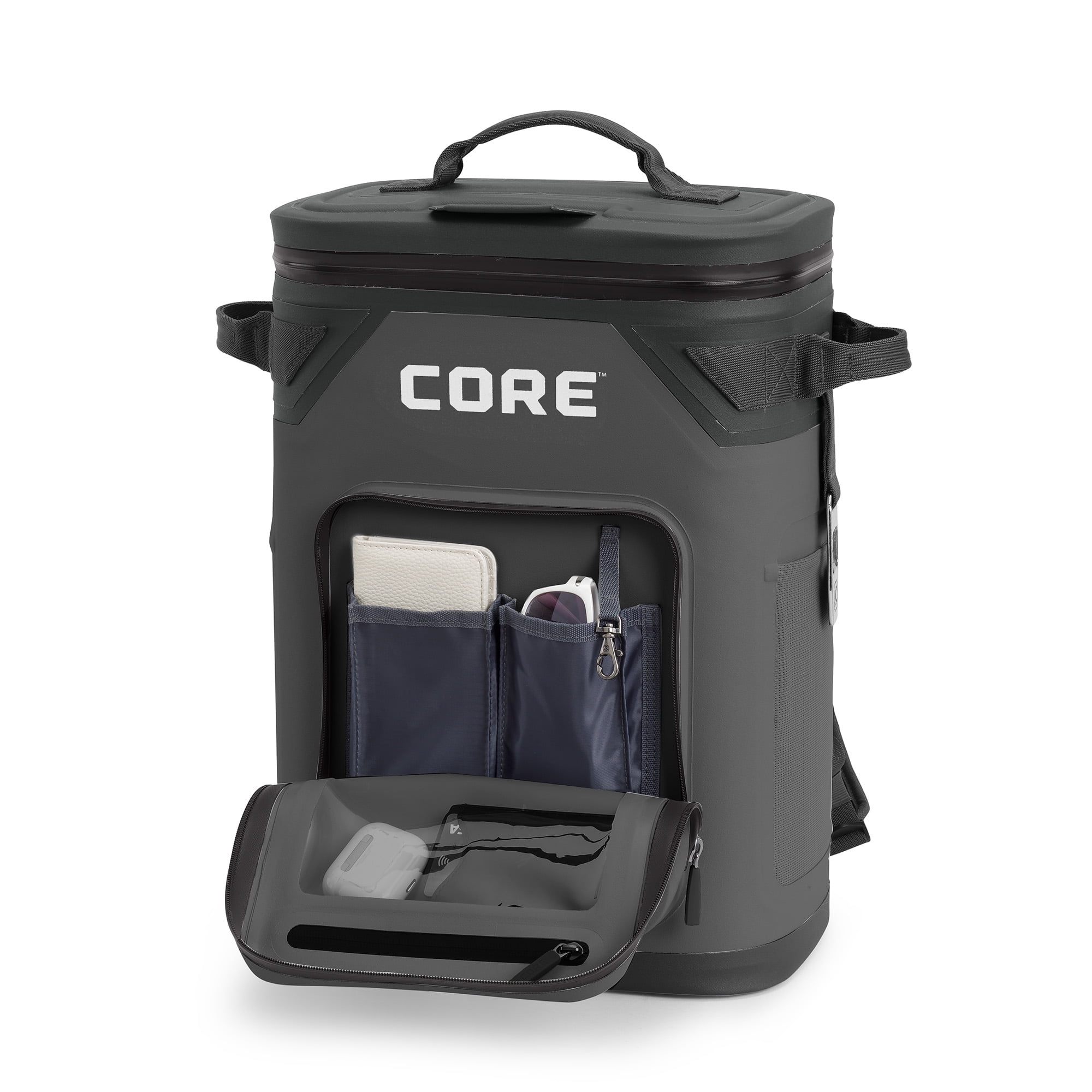 CORE 24 Can Climakeep Magnetic Soft Cooler, Leakproof Cooler, Waterproof Zipper, Charcoal