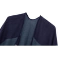 thumbnail image 3 of Foulard Poncho Châle Cape à Imprimé Floral Rétro pour Femmes (Série 17-Bleu Marine), 3 of 6
