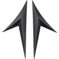 thumbnail image 1 of Car Spoiler Side Wing Lip 2PCS Black Carbon Fiber Leaf Shape V-Shaped No Logo for All Vehicles, 1 of 8