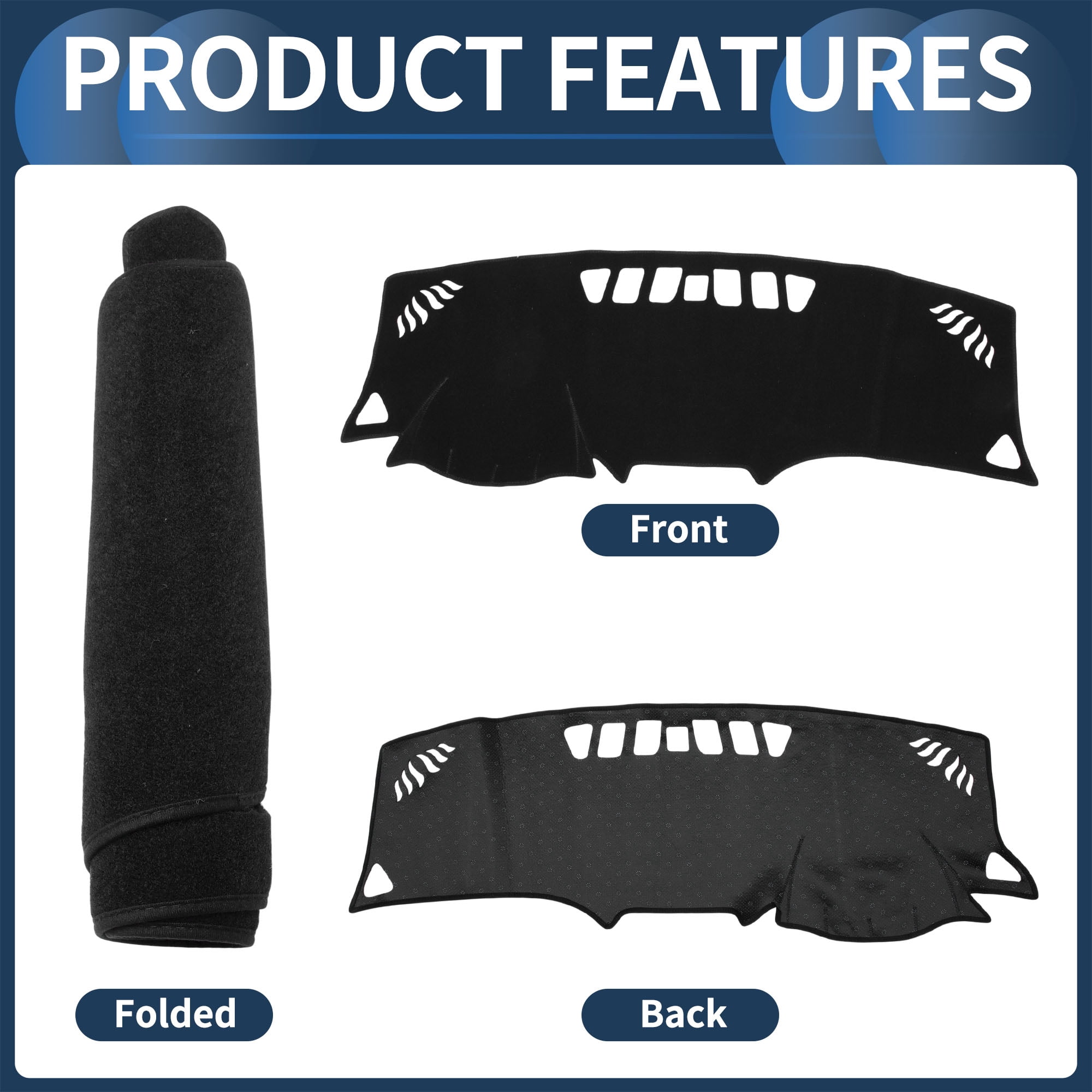 Dashboard Cover Dash Cover Mat Carpet for Chevy Equinox 2018-2022 Polyester Black
