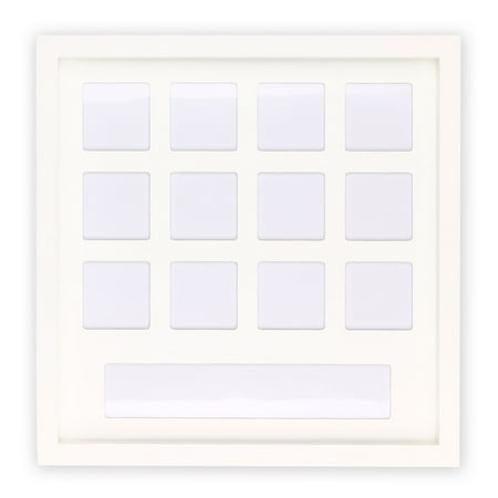 Baby Milestone 12 Month Wood and Acrylic White Photo Picture Frame for First Year Keepsake