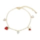thumbnail image 1 of Pulsera pequeña con corazón y fresa para niña, pulsera con circonita, pulsera bonita, 1 of 4