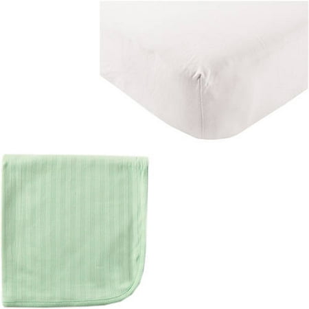 Touched By Nature Baby Boys Organic Cotton Fitted Crib Sheet And