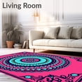 thumbnail image 2 of ODIKA 2'x3' Machine Washable Non-Slip Area Rug, Mystical Sunburst Radial Unique High Traffic Rug with Pad, Pink, 599828, 2 of 8