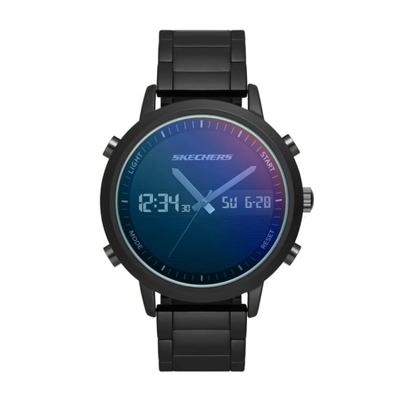 Skechers Men's Lawndale Ana-Digi, Black Alloy Watch