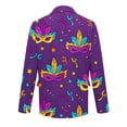 thumbnail image 5 of Men's Corduroy Blazer - Carnival Printed Warm Pocket Casual Suit Jacket, Dark Purple, XL, 5 of 6