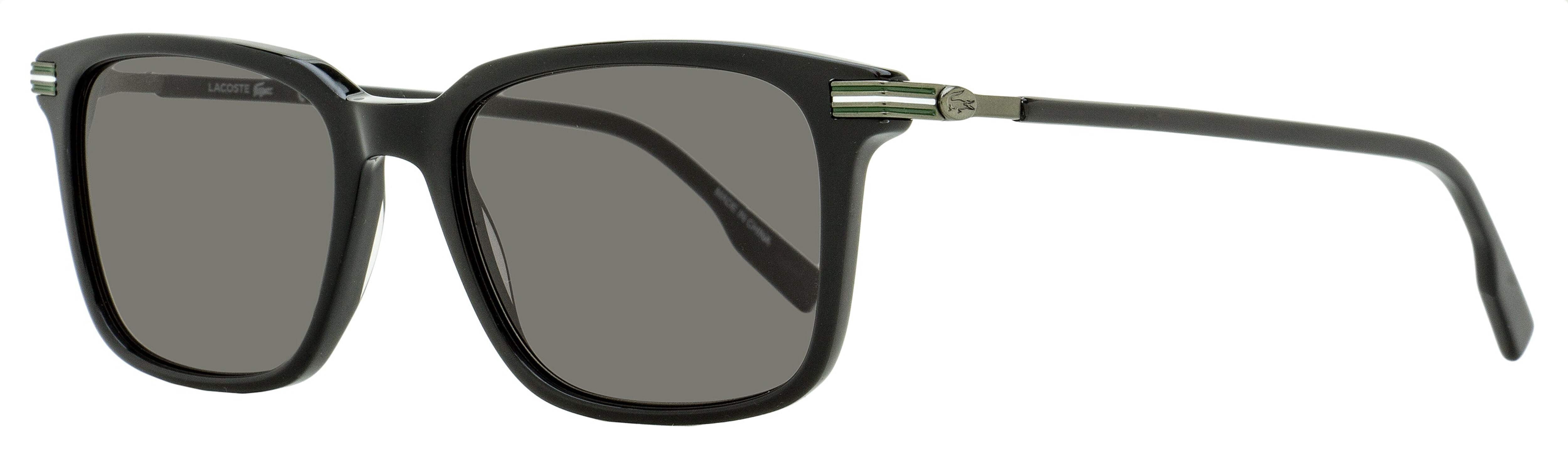 Lacoste Unisex Sunglasses, Black & Brown Plastic Frame, Square