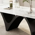 thumbnail image 4 of Modern Dining Table for 6, Sintered Stone Dining Tabletop with Unique N-Shaped Metal Base, 71" Rectangle Dining Table for Dining Room Table Kitchen (Table Only), 4 of 6